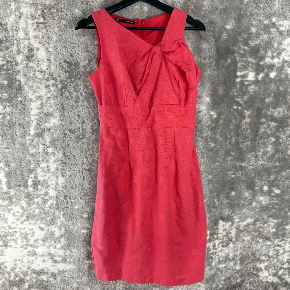 Maurices Size 1/2 Mini Sheath Dress Sleeveless Pink Zip Lined Casual